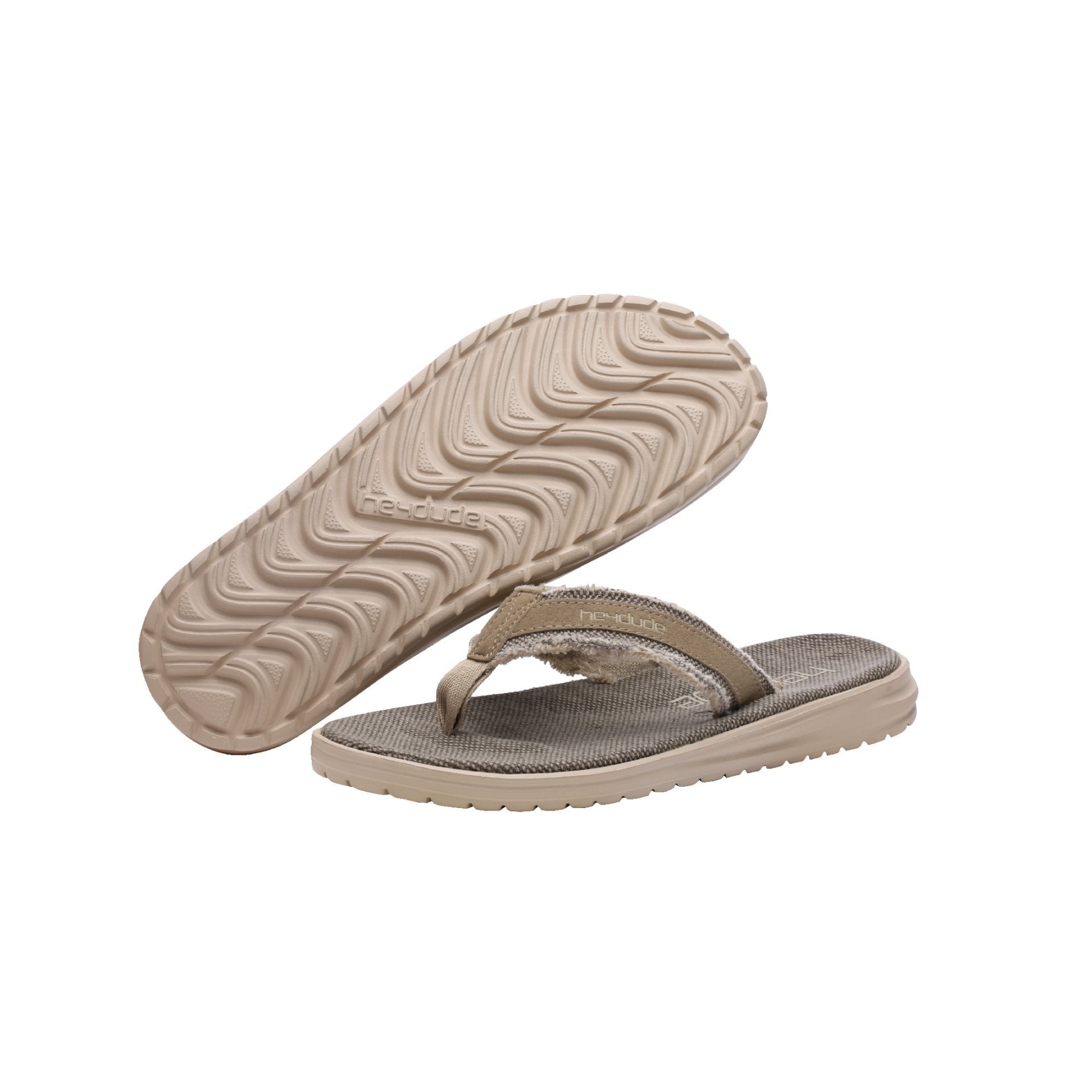 Womens Hey Dude Jax Flip Flop - Natural Beige Canvas